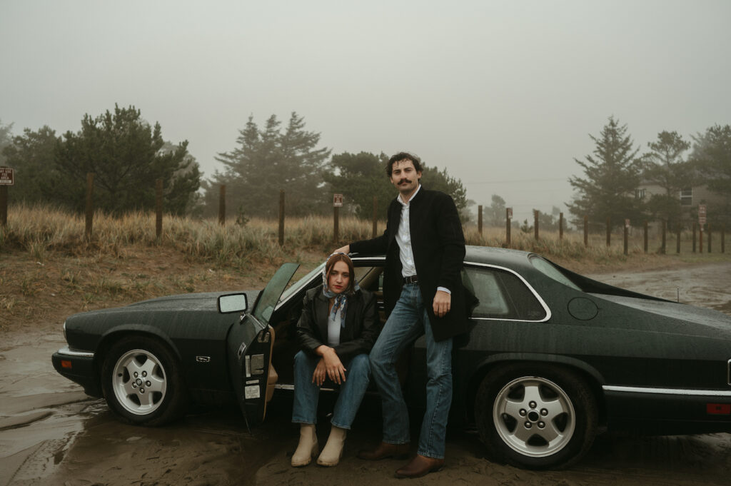 editorial couple during oregon coast couple session