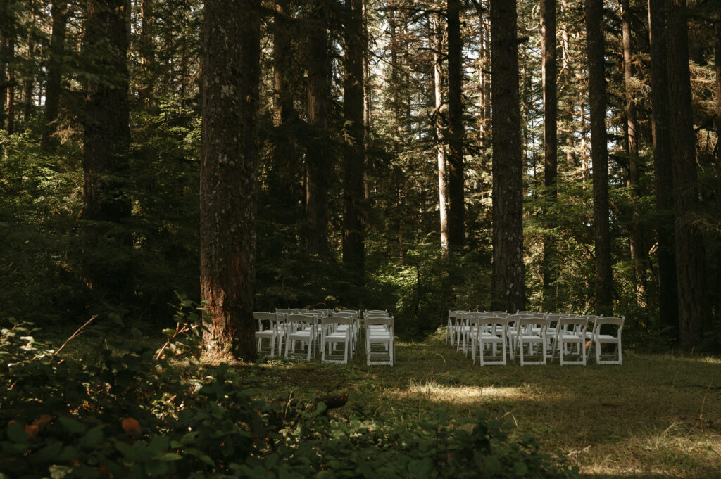 ceremony site for oregon wedding at silver falls state park