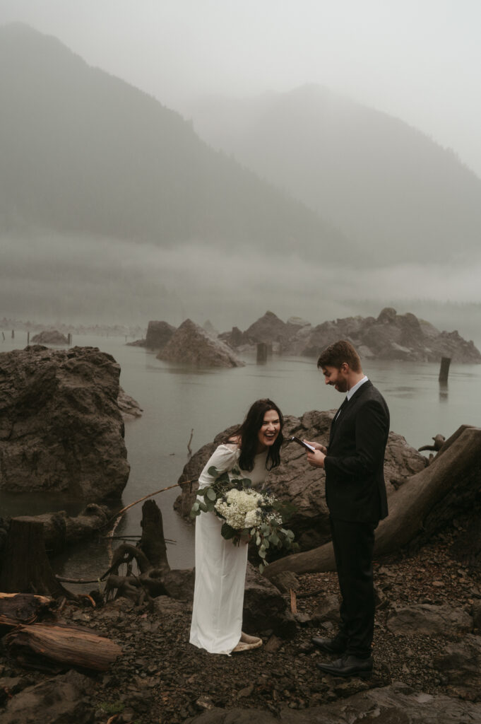 Vows during olympic national park elopement