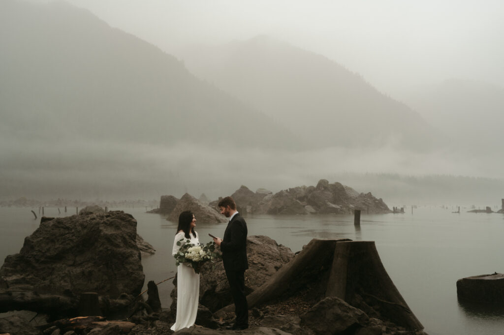 Lake Cushman elopement, olympic national park