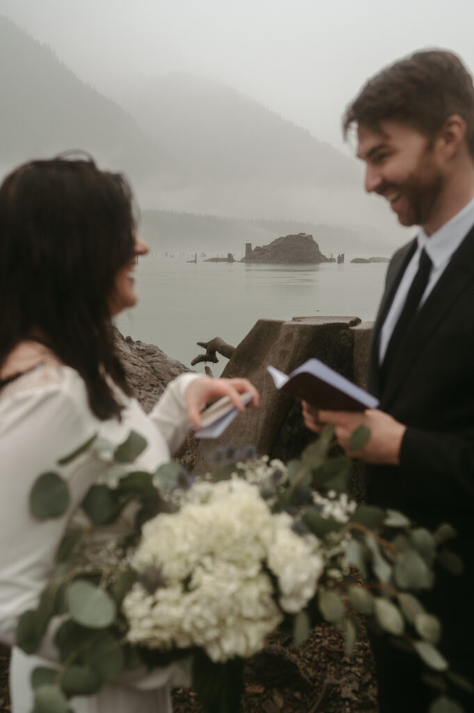 Vows during olympic national park elopement