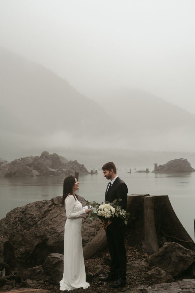 Vows during olympic national park elopement