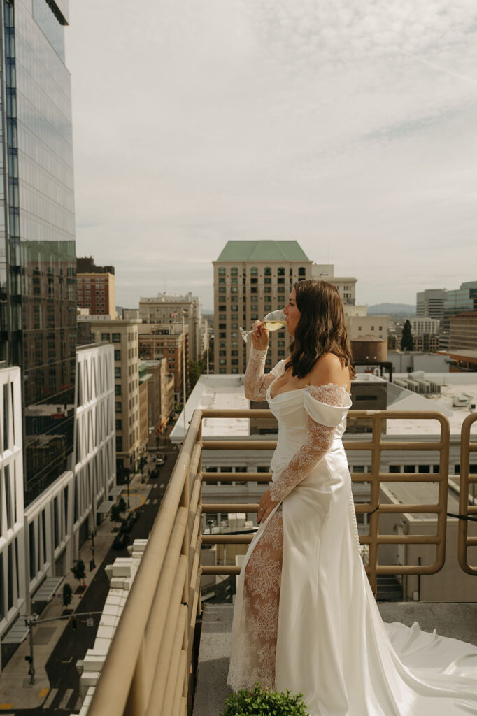 Portland elopement getting ready photos